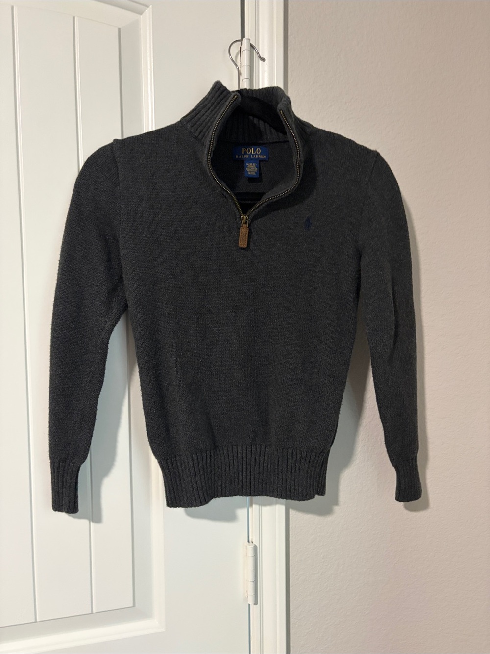 Polo by Ralph Lauren Men's Dark Charcoal Half-Zip Sweater